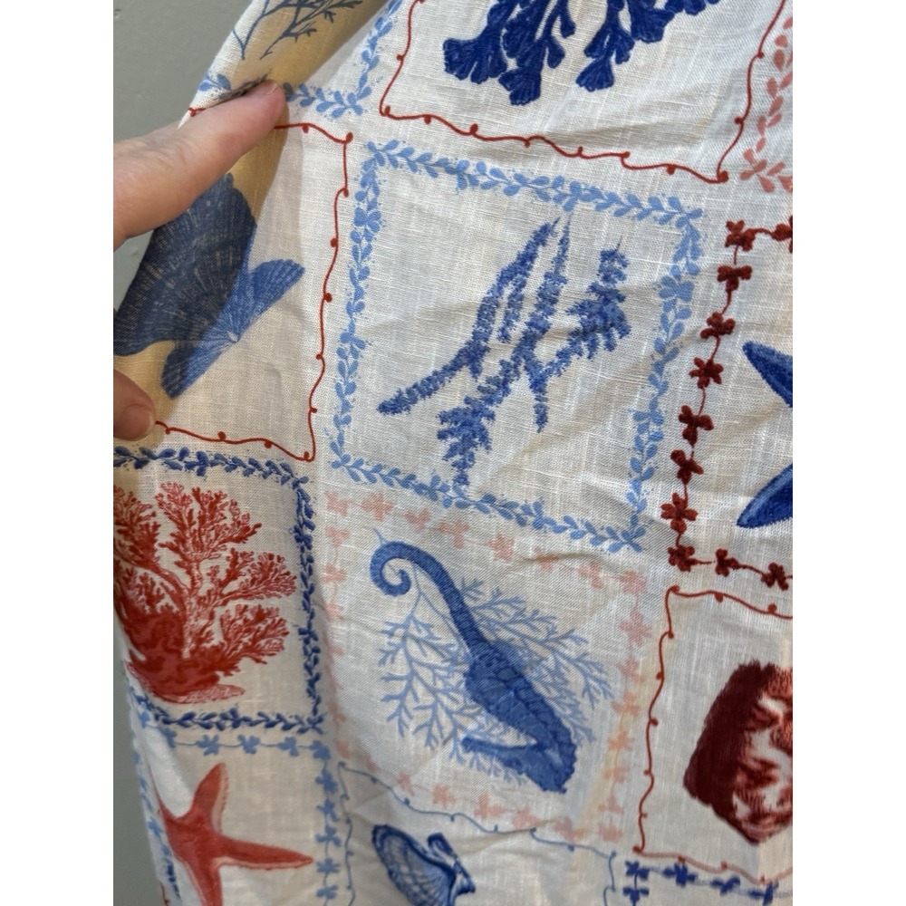 Nobody's Child Nova Print Puff Sleeve Maxi Dress Nautical Linen Beach Shells‎ - Picture 7 of 16